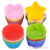 Silicone Cupcake Cake Liners Mold 24 Pack  Nonstick Baking Muffin Cups Heat Resistant Reusable  Colorful Cupcakes Molds for Party Wedding Christmas Holiday - B076JBS9SM